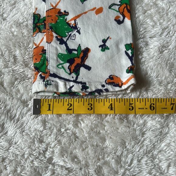 Sly jeans patterned white, green and orange low rise skinny jeans, size 1 - Picture 8 of 12